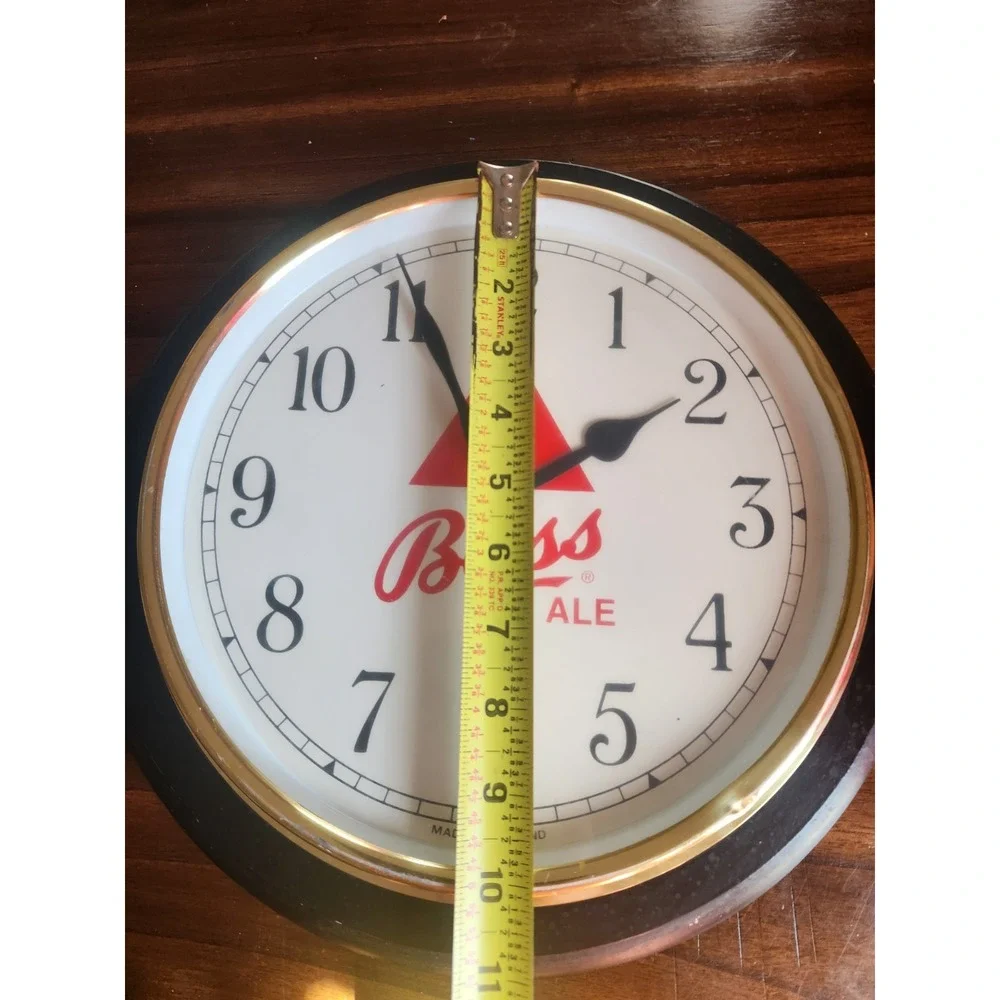 Vintage Bass Ale Wall Clock – Made in England – Classic Red Triangle Pub Sign